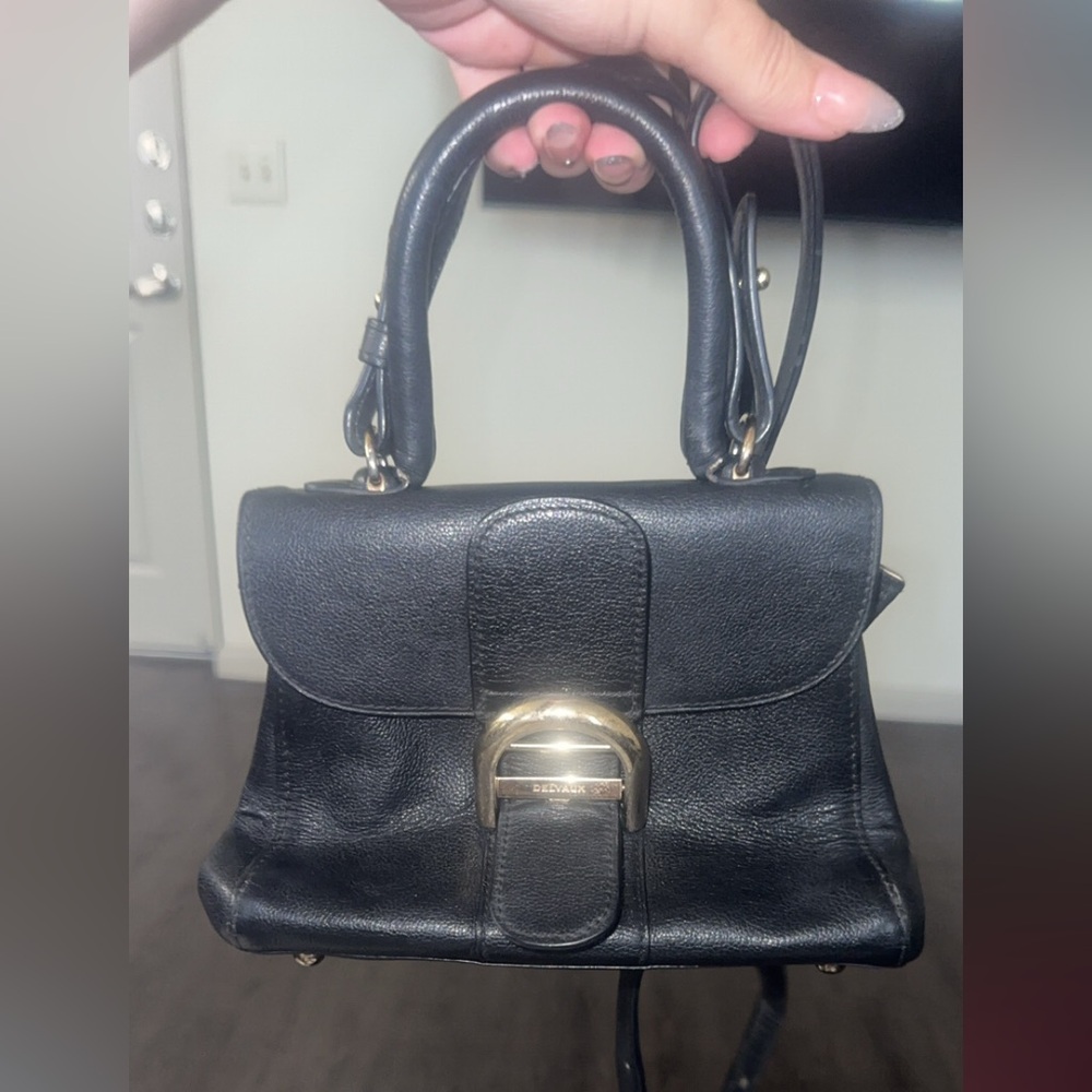 Chic Black Mini Bag with Gold Accents